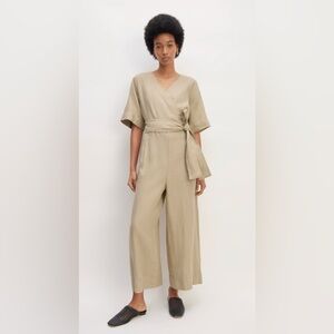 Everlane Khaki Belted Jumpsuit